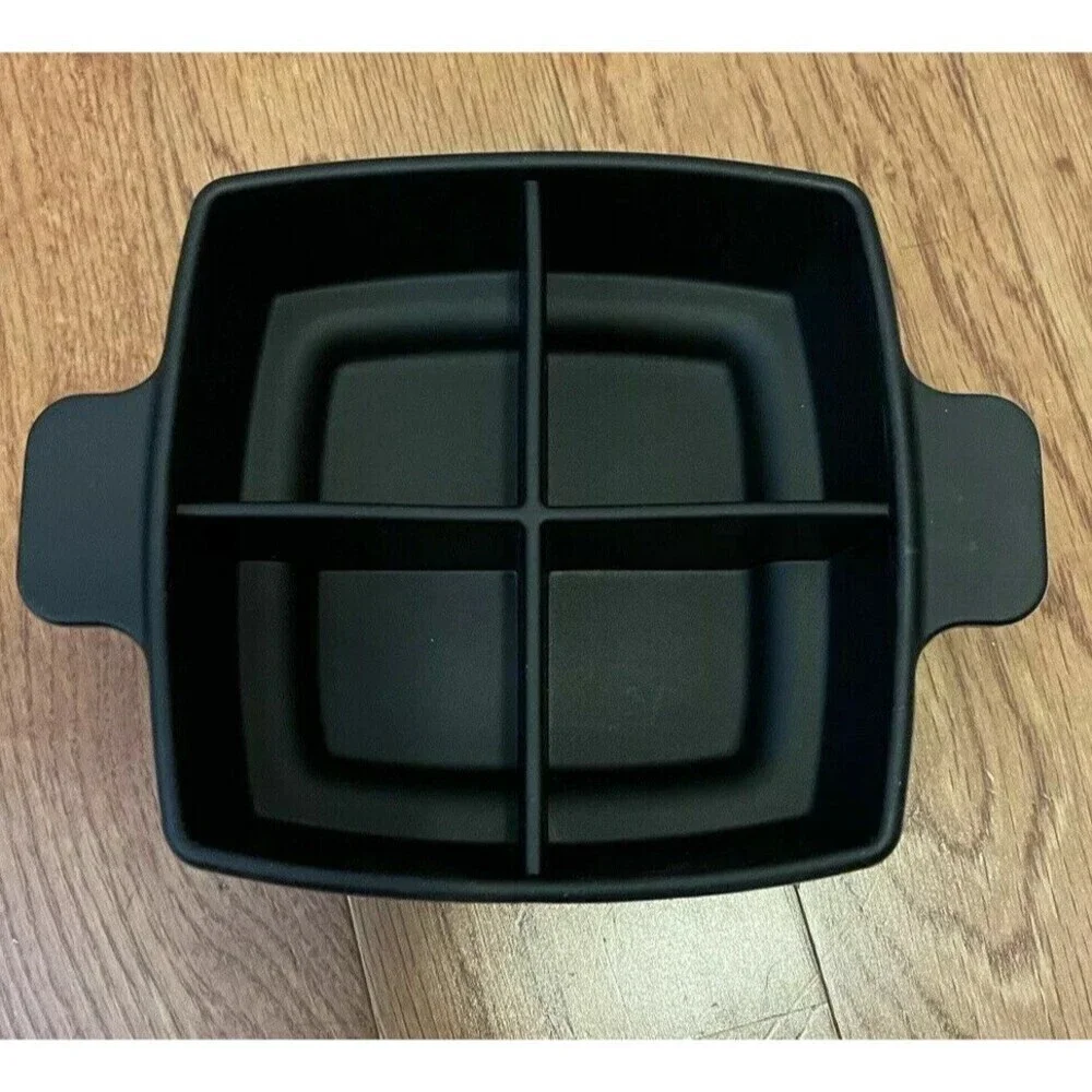 Velata Fondue Square Sampling Dish 4 Part in Black